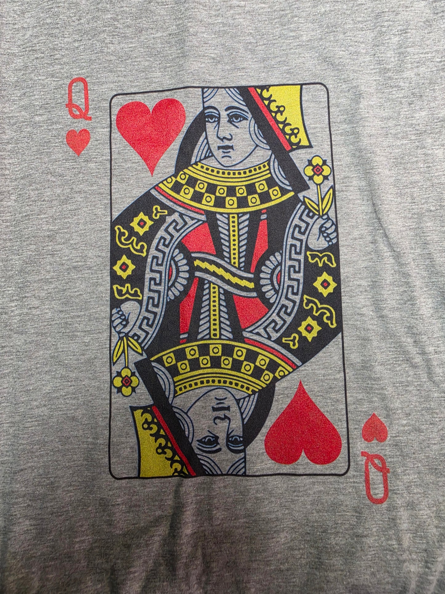 Women's Lost Gods Heart Queen Card T-Shirt - Athletic Heather - Small