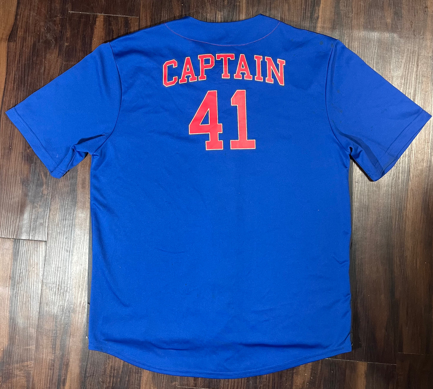 Marvel's Captain America Blue button up baseball style jersey Size: Medium