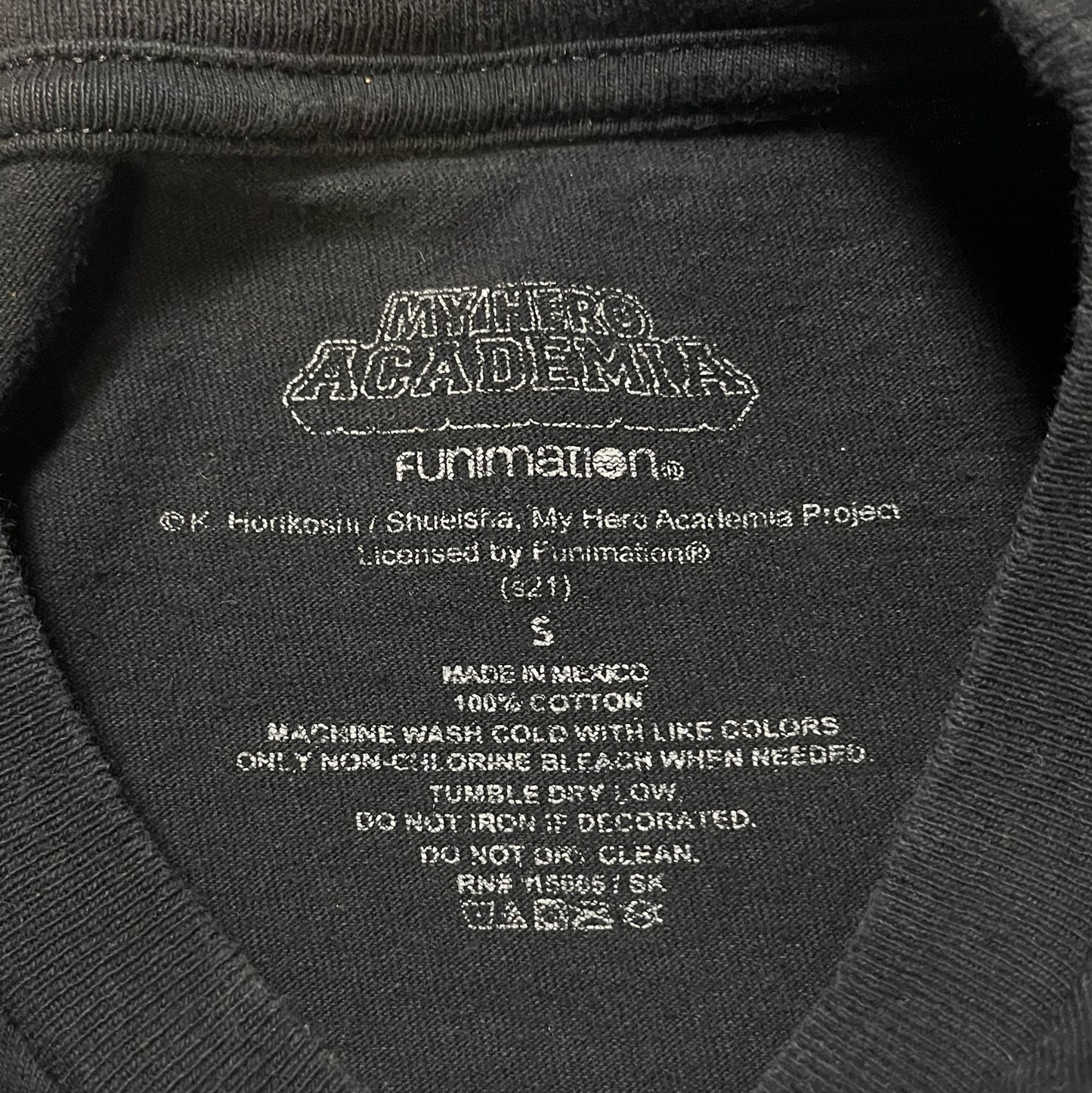 My Hero Academia Funimation Black T-Shirt Cotton Short Sleeve Size: Medium