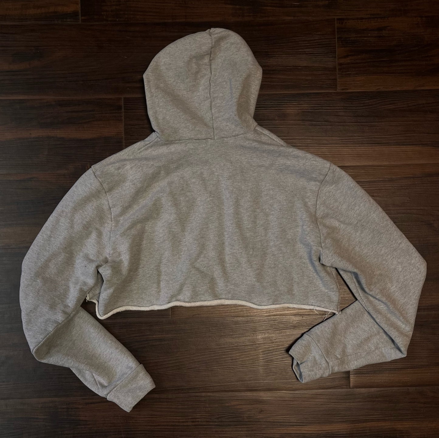 Iron city beer, gray crop top long sleeve hoodie Size: Large