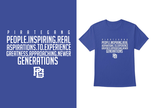 #PirateGang Acronym Blue T-Shirt