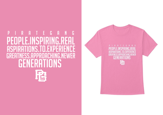 #PirateGang Acronym Pink T-Shirt