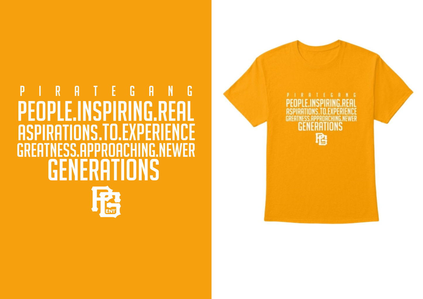 #PirateGang Acronym Yellow T-Shirt