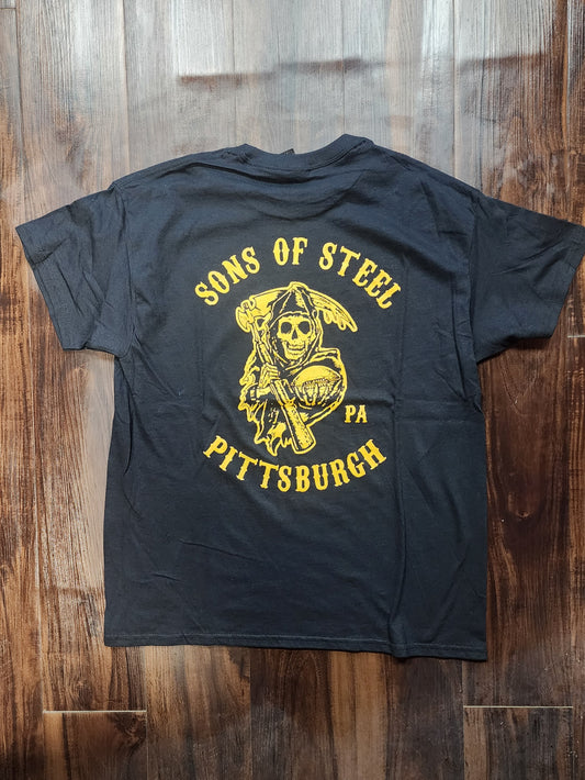 Sons of Steel Pittsburgh Short Sleeve T-Shirt A Steel Curtian Original