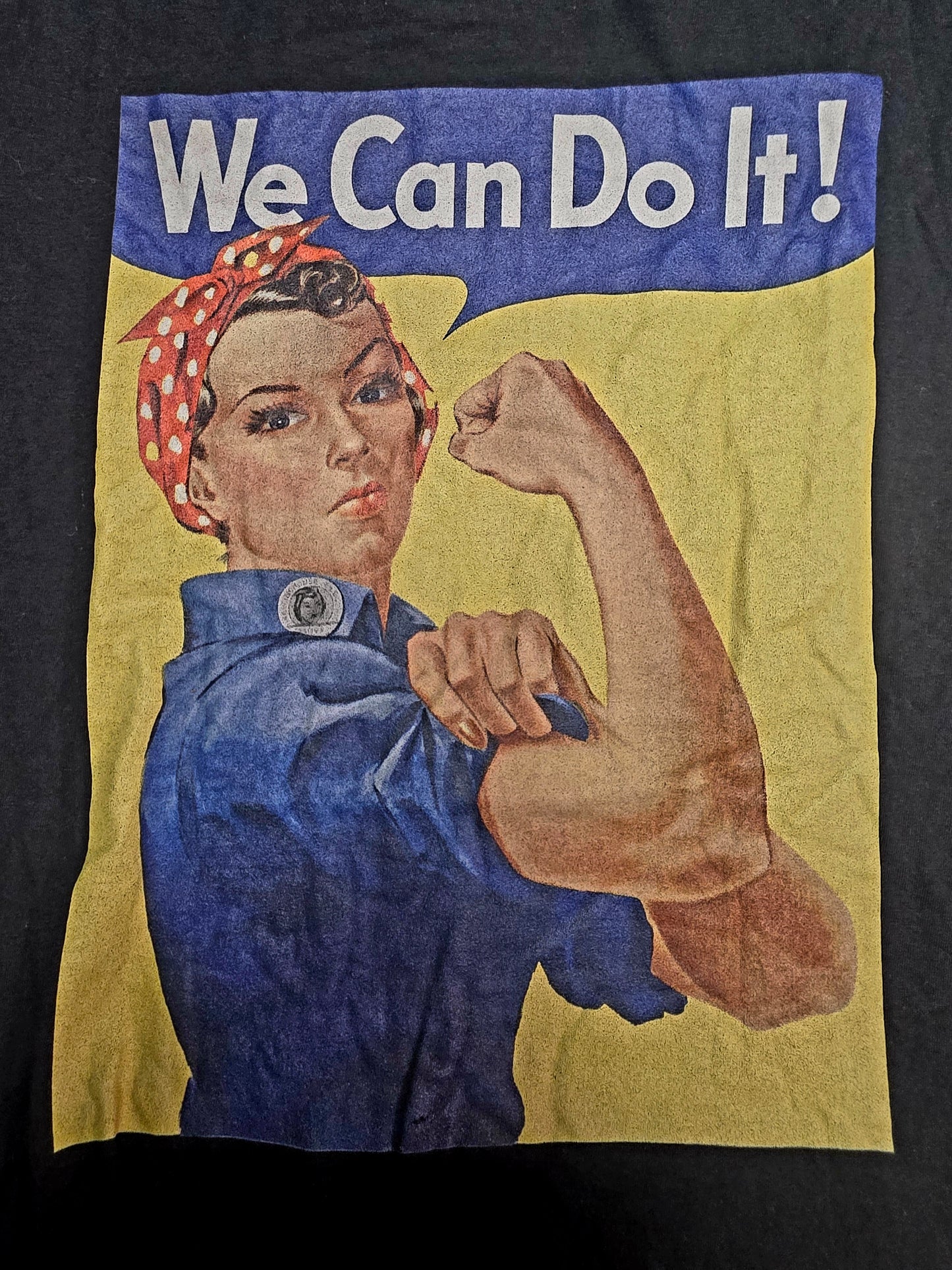 Classic Rosie the Riveter Black T shirt size: XL