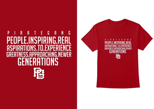 #PirateGang Acronym Red T-Shirt