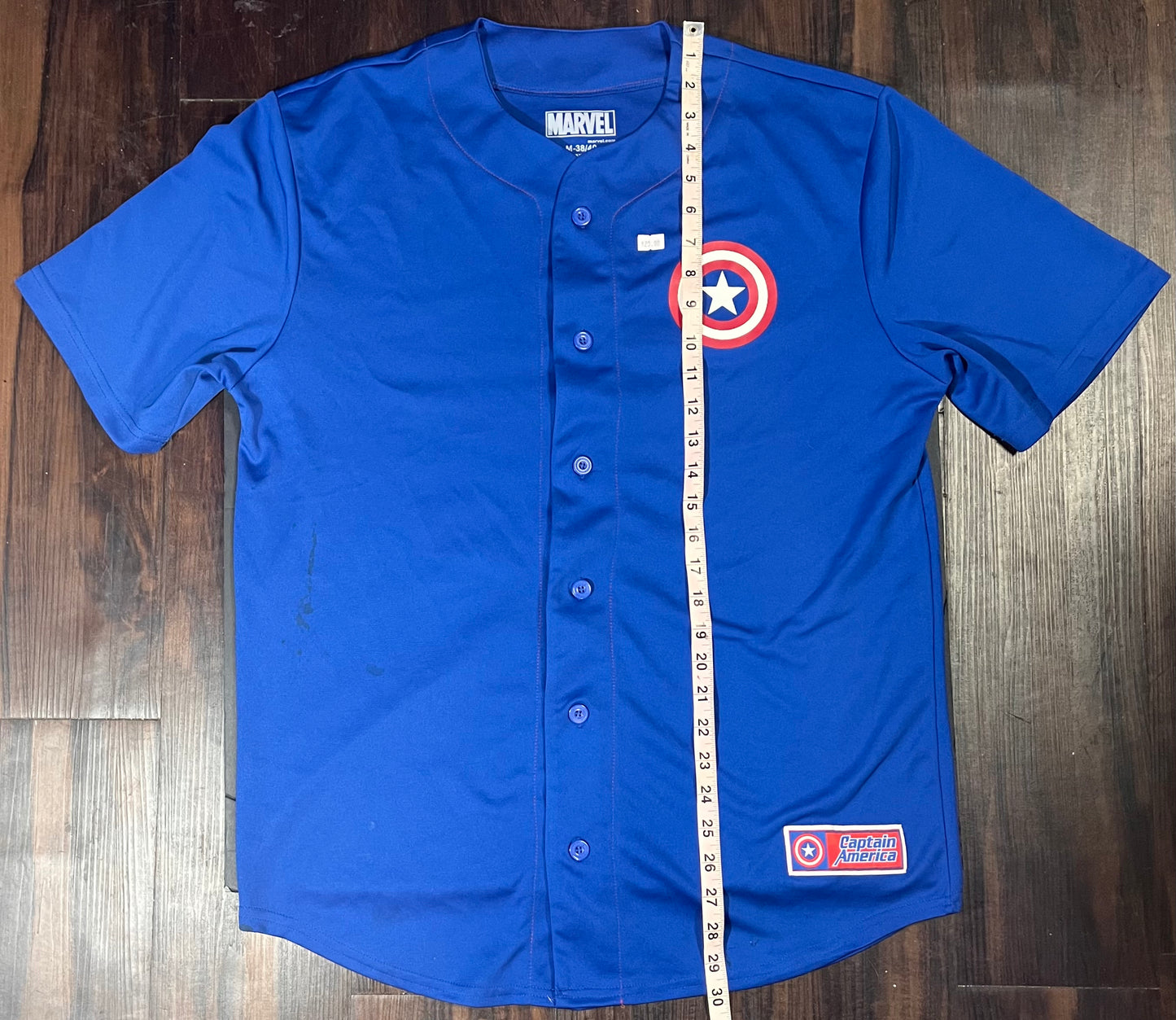 Marvel's Captain America Blue button up baseball style jersey Size: Medium
