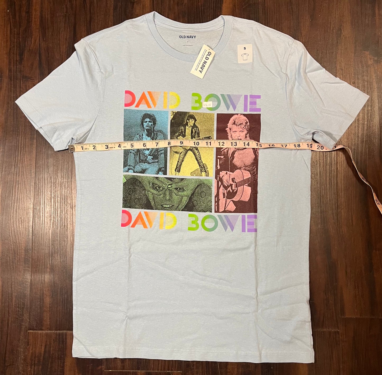 David Bowie Light blue Rock band Tee Size: Small