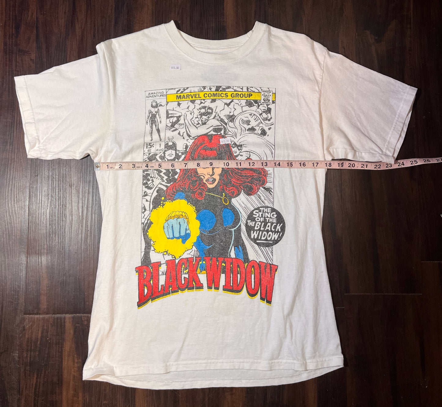 Marvel Black widow vintage comic book look graphic T-shirt Size Medium