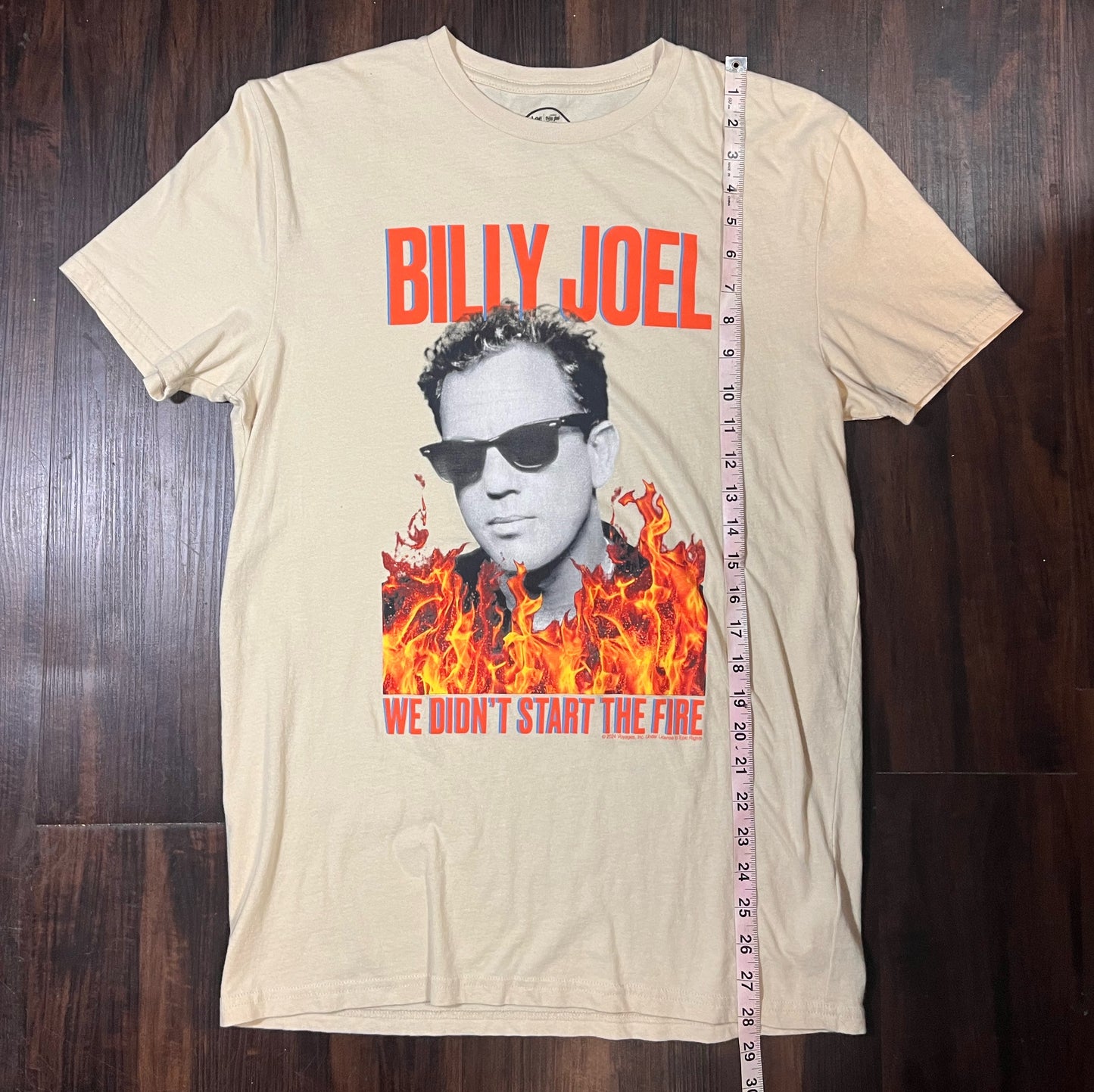(SOLD) - Billy Joel Sm Lee’s Band Cotton T-Shirt Tan We Didn’t Start The Fire Size: Small