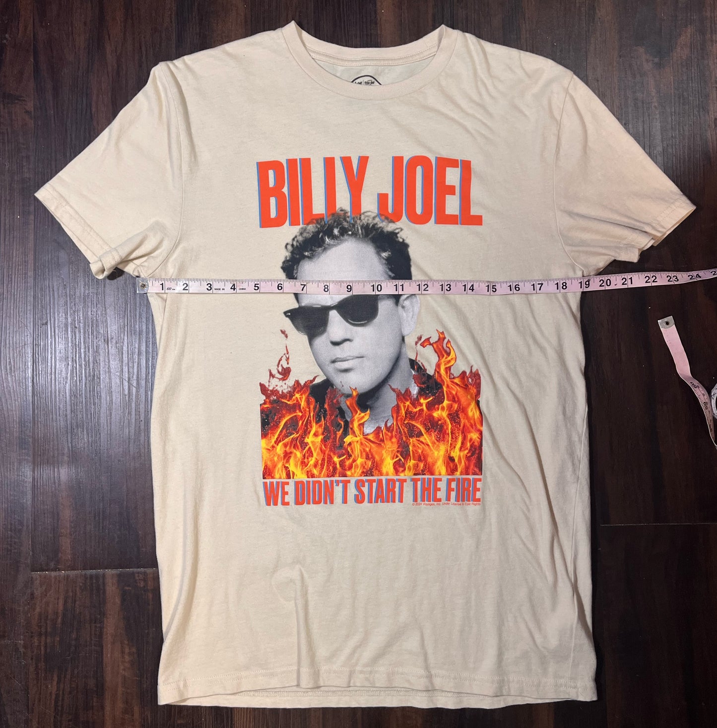 (SOLD) - Billy Joel Sm Lee’s Band Cotton T-Shirt Tan We Didn’t Start The Fire Size: Small