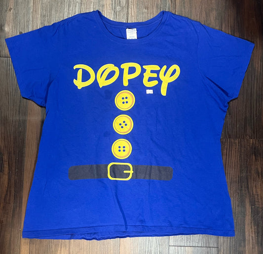 Dopey the Dwarf Blue tshirt Size: 3X