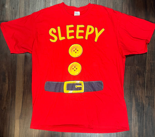 Sleepy the Dwarf Red tshirt: Size XL