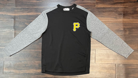 Authtic Pittsburgh Pirates Crew neck w/ SMedium Size Pirates Logo  on chest and grey sleeves Size: Medium