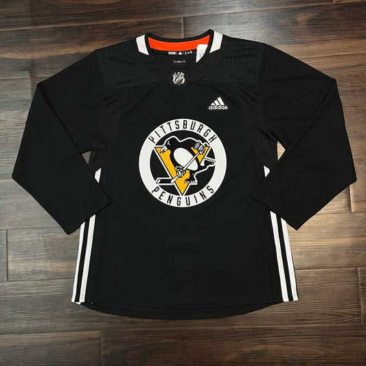 Pittsburgh penguins adidas black blank practice hockey jersey - NWT Size : 50/Medium