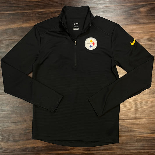 Pittsburgh Steelers Nike Dri-Fit  black quarter zip logo on chest - NWT Size: Small