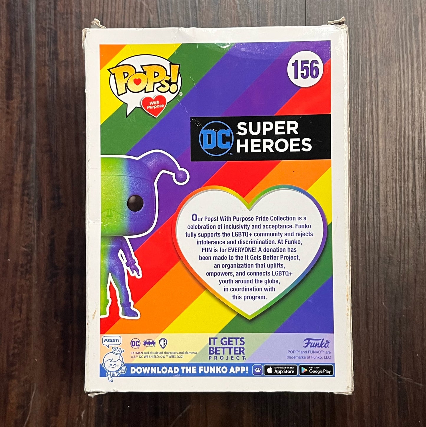 Harley Quinn Pops With Purpose Pride Rainbow Glitter DC Super Heroes Funk Pop! #156